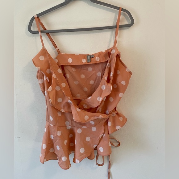 ASOS Design Ruffle Wrap Cami in Spot - Picture 4 of 6
